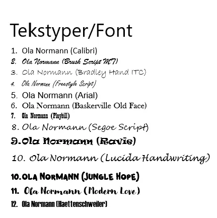 Bordkort test